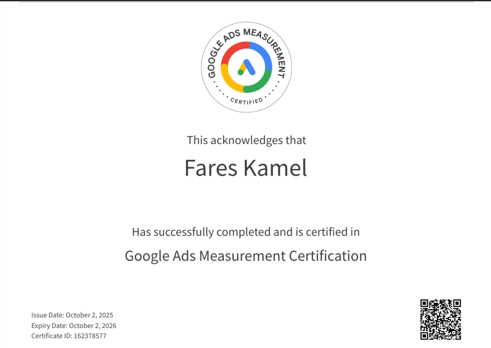 Google Ads Measurement Certification